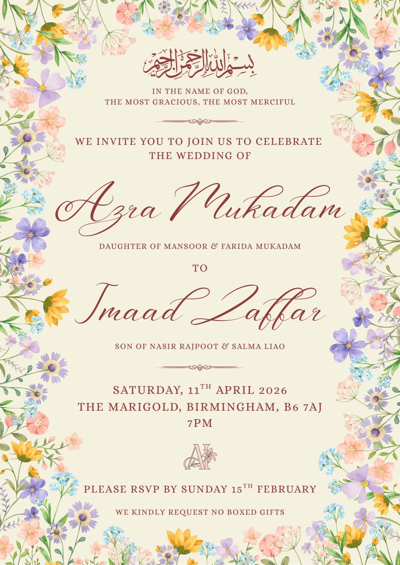 Wedding invitation